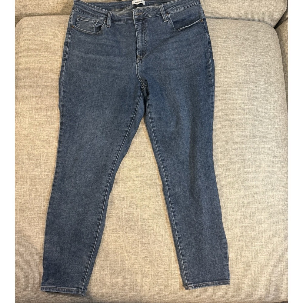 Pistola Jeans Womens 16W High Rise Skinny Stretch Dark Wash Plus Size Denim